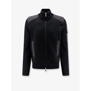 Moncler Men Virgin Wool Cardigan With Logo Patch